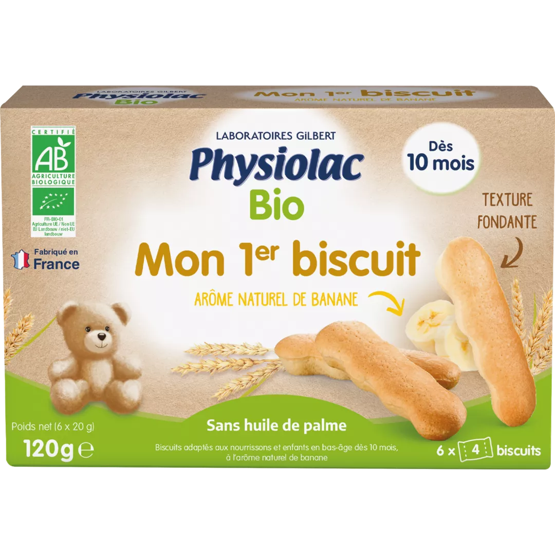 PHYSIOLAC Biscuits bébé Banane Bio