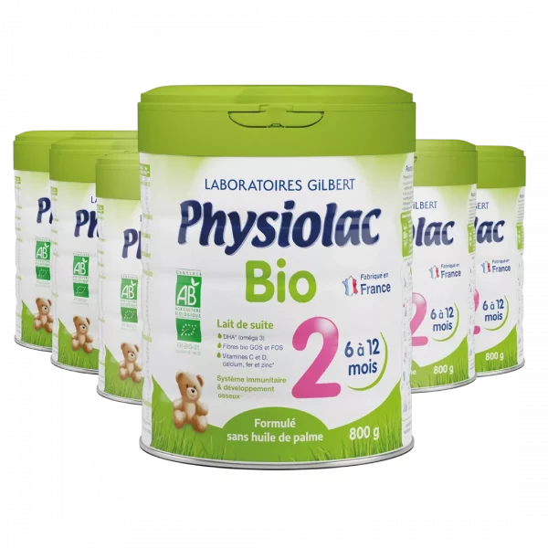 PHYSIOLAC lot x 6 Lait infantile Bio 2ème âge
