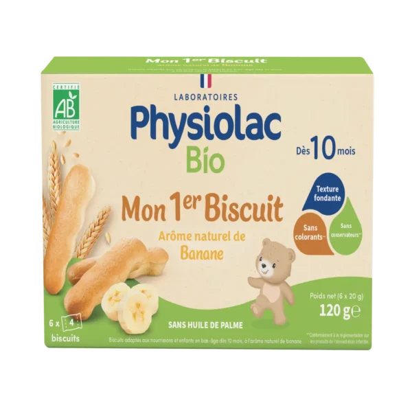 PHYSIOLAC Biscuits bébé Banane Bio