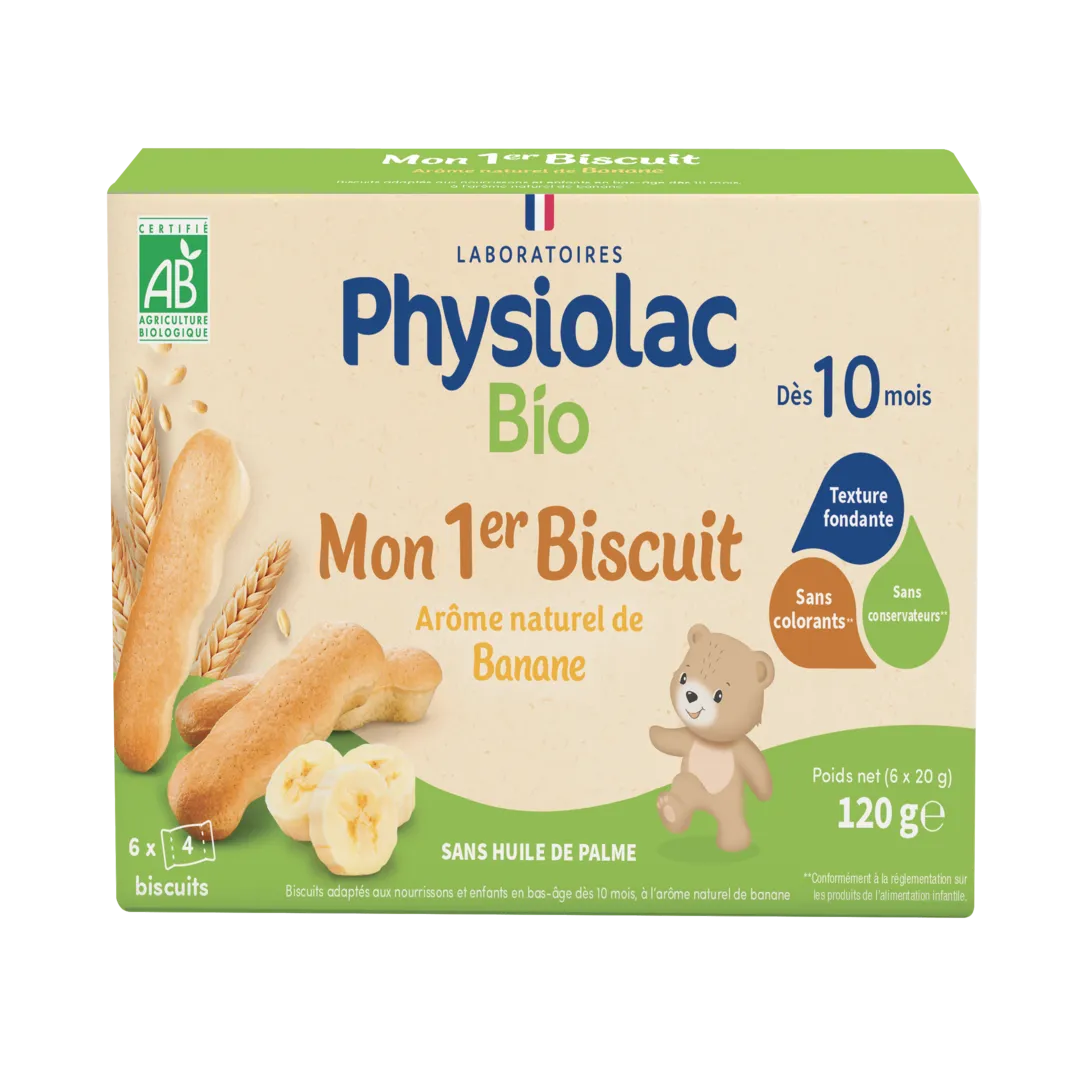 PHYSIOLAC Biscuits bébé Banane Bio