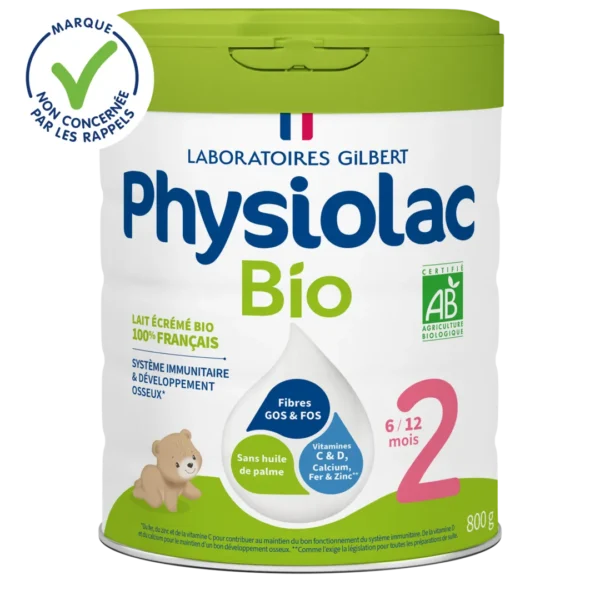 PHYSIOLAC Lait infantile Bio 2ème âge